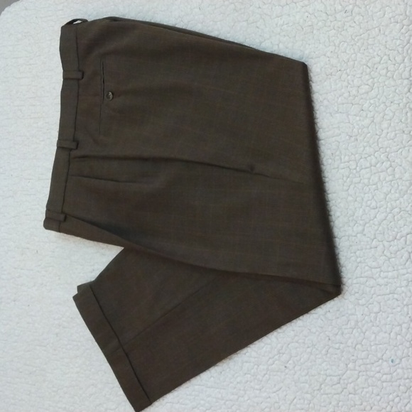 Nautica Other - Nautica Brown Wool/Cashmere Glen Check Dress Pants 36 - 29.5